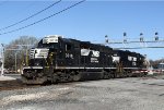 NS 3018 & 718 are power for train E60, headed for South Raleigh